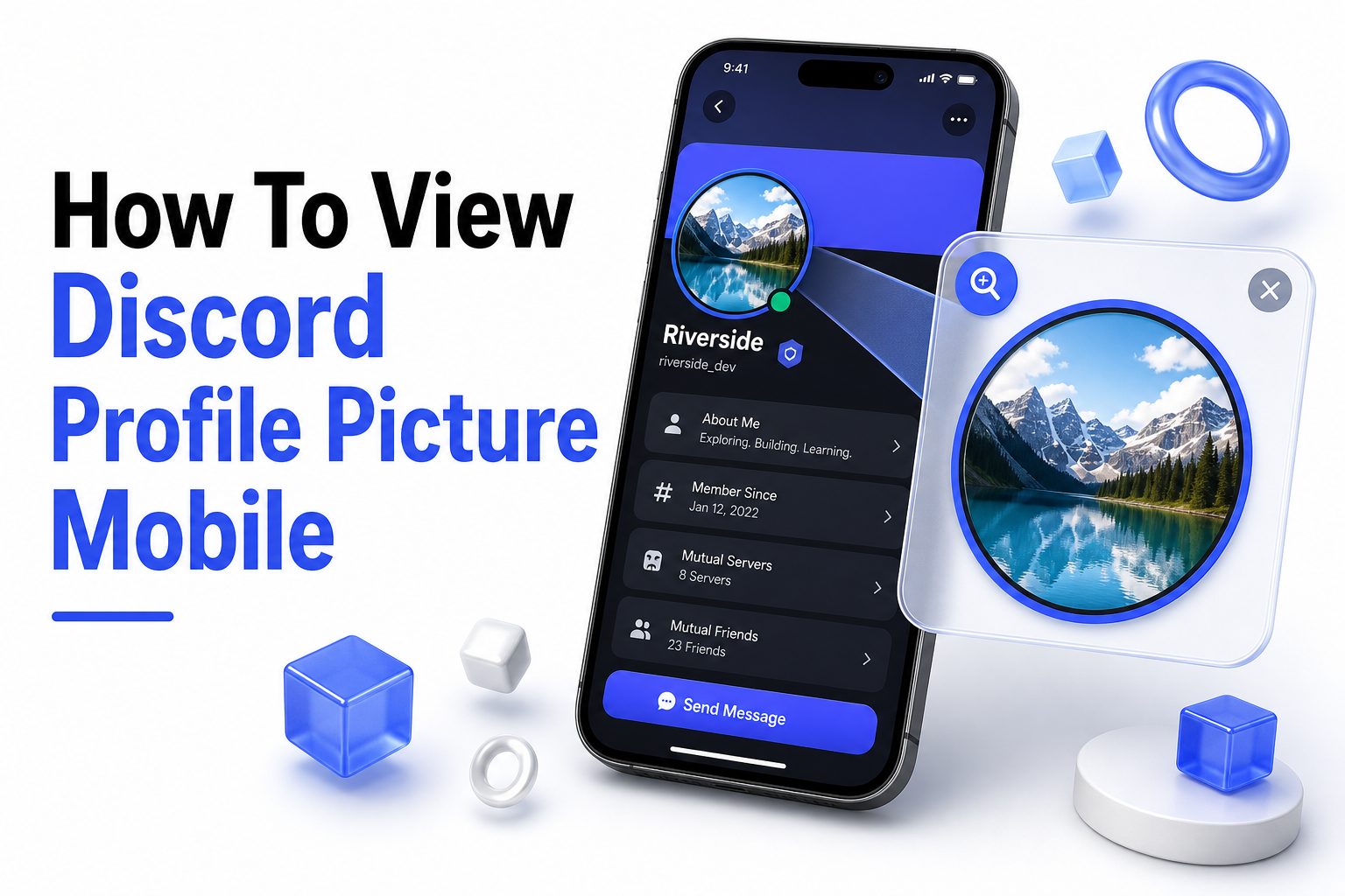 Person viewing a Discord profile picture on a mobile phone
