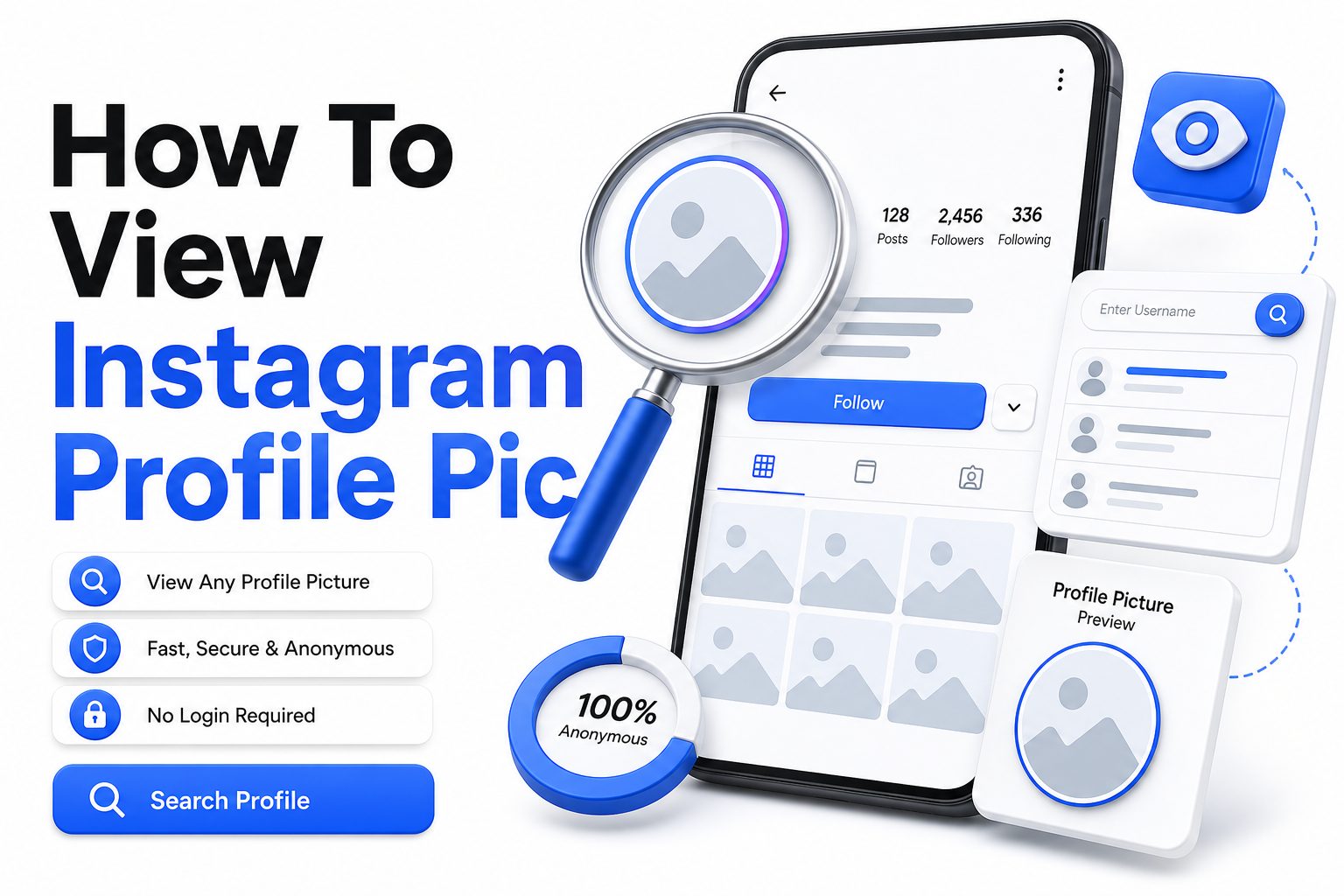 how-to-view-instagram-profile-pic-e982 Smartphone showing an Instagram profile picture preview
